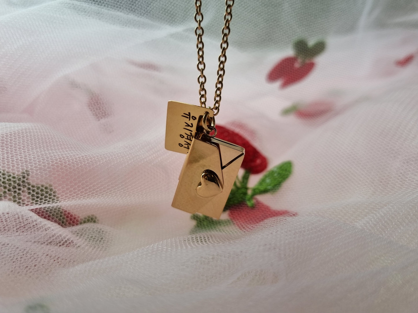 Personalized Heart Envelope Necklace