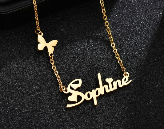 Personalized Name Butterfly on Chain