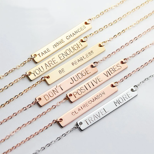 Personalized Horizontal Plate Necklace